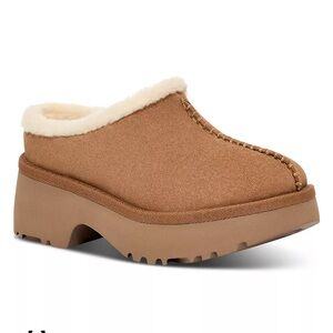 UGG Brown Platform Mules with Cream Trim